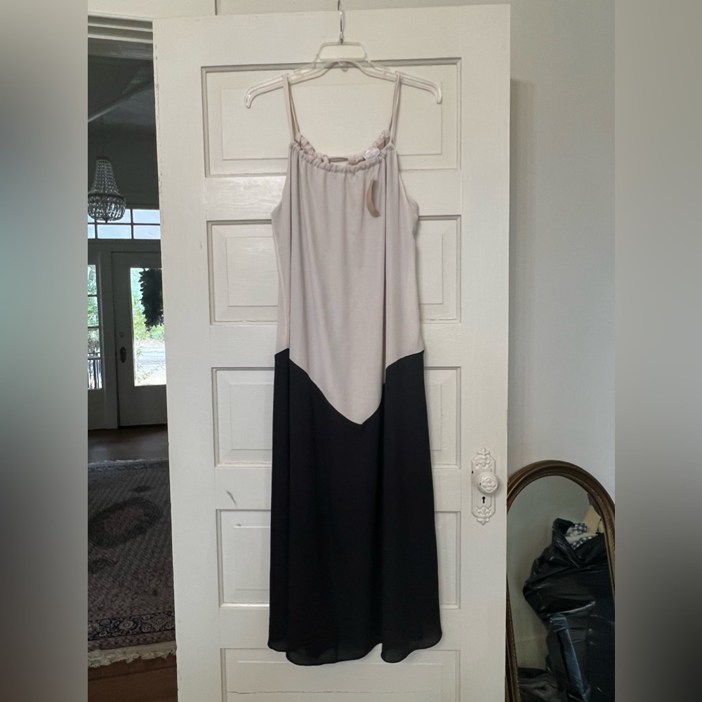 Nymphe Maxi Dress. Tan and Black. Size L